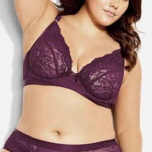 City Chic Maroon Cara Bra 42H